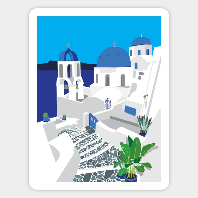 Santorini Magnet by jenblove